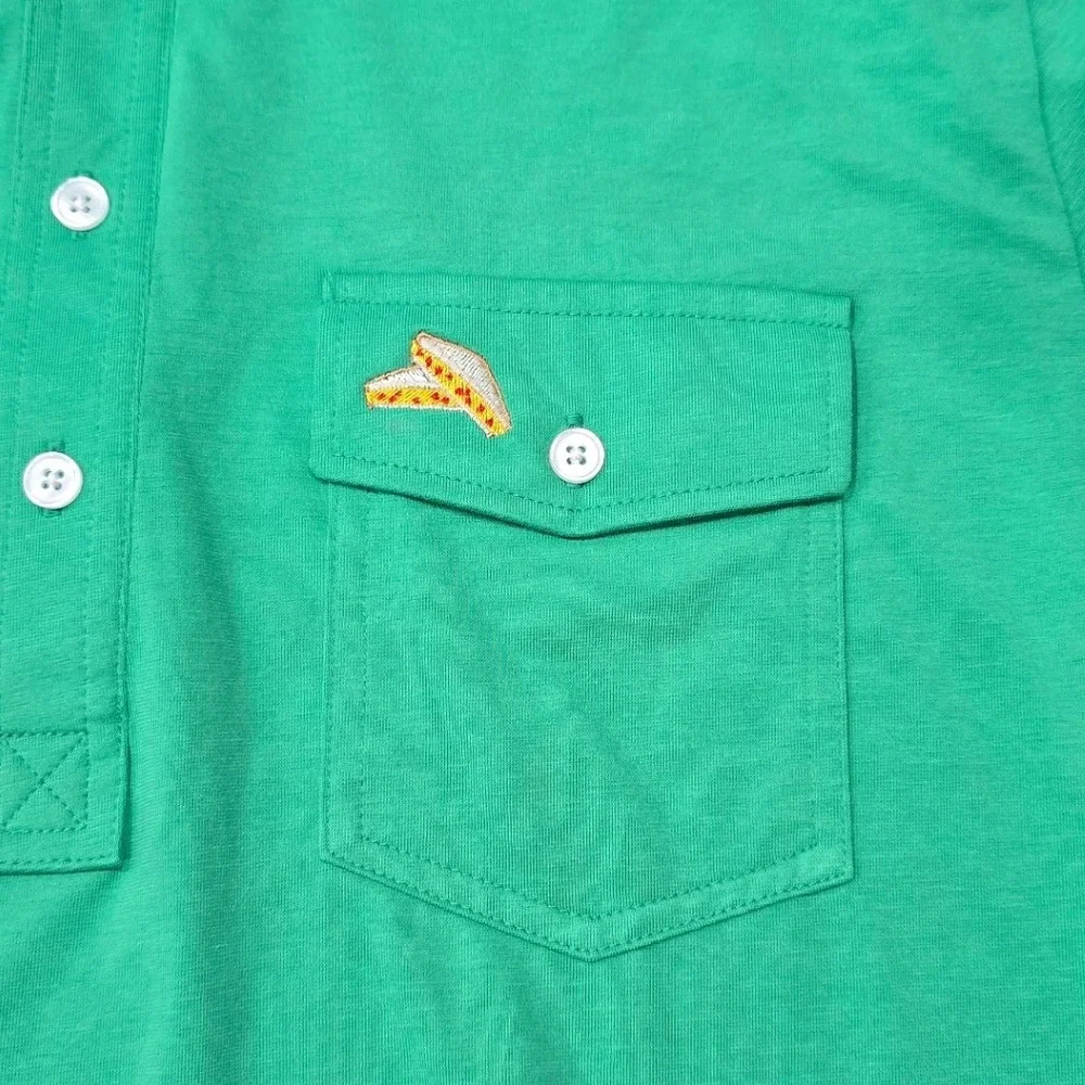 Criquet Pocket Golf Polo Green Men's Large Sandwich Logo - Picture 4 of 9